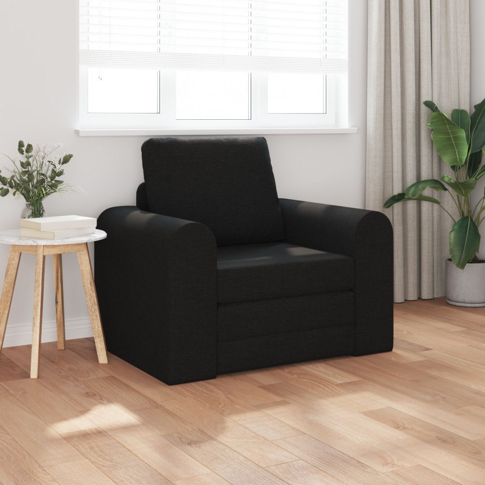 vidaXL Golvsoffa 2-i-1 Svart 98x71x83 cm Tyg