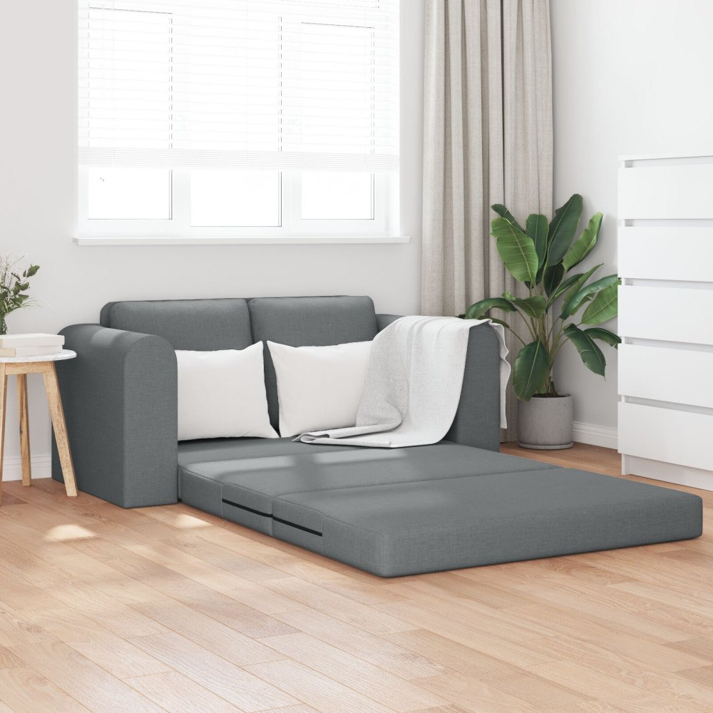 vidaXL Floor Sofa Bed 2-i-1 Mörkgrå 148x71x83 cm Tyg