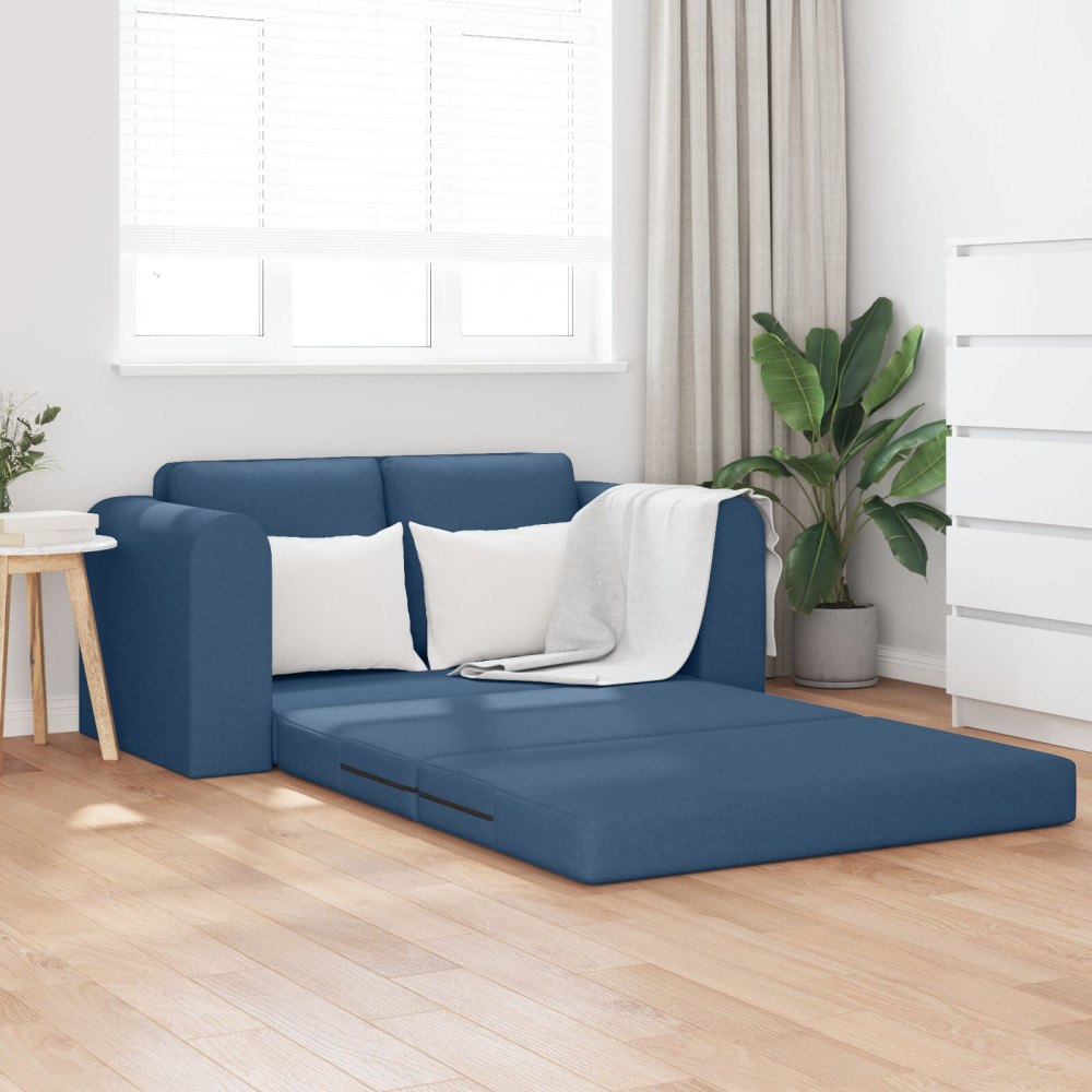 vidaXL Floor Sofa Bed 2-i-1 Blå 148x71x83 cm Tyg