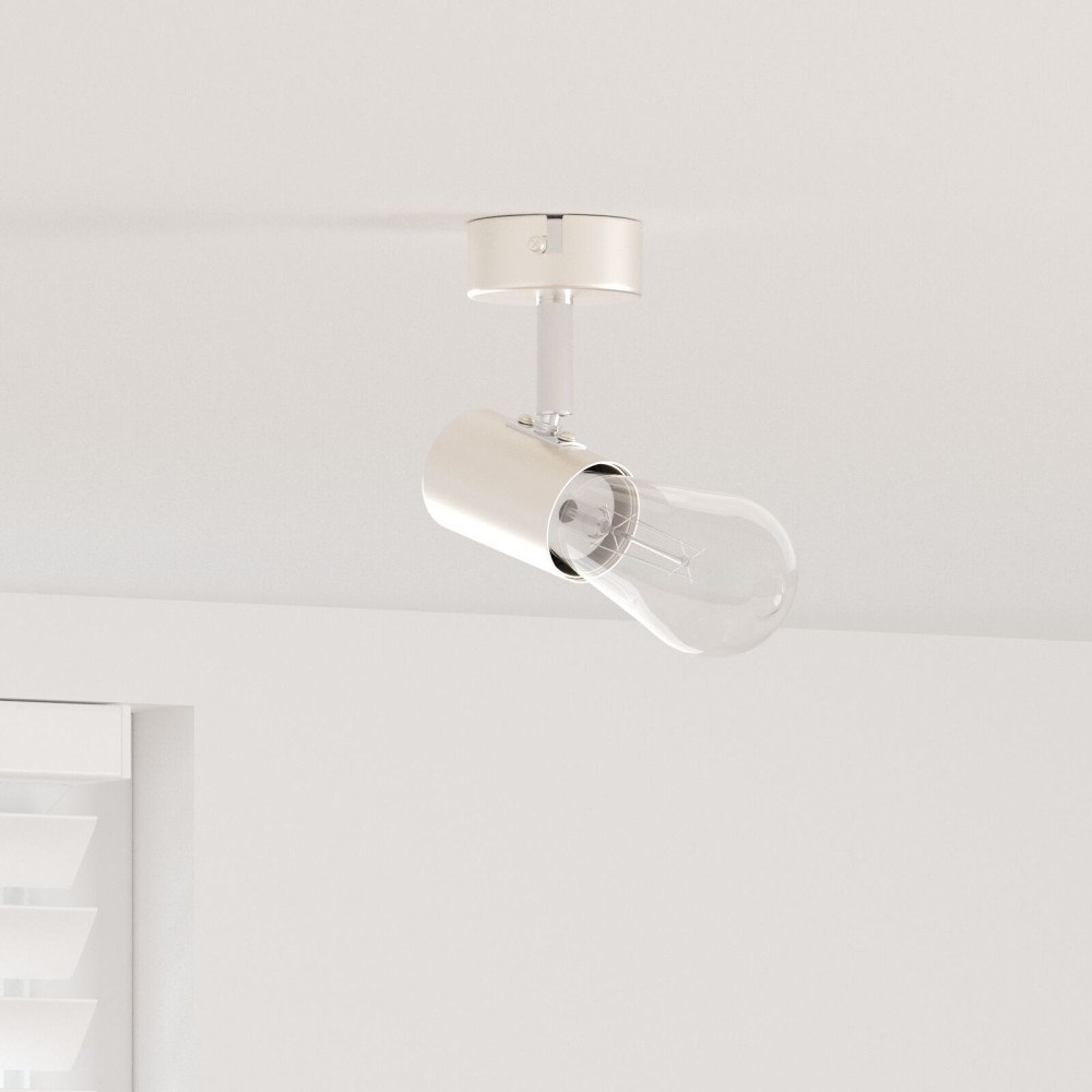 vidaXL takspottlampa 1-vägs justerbar i borstat nickel E27