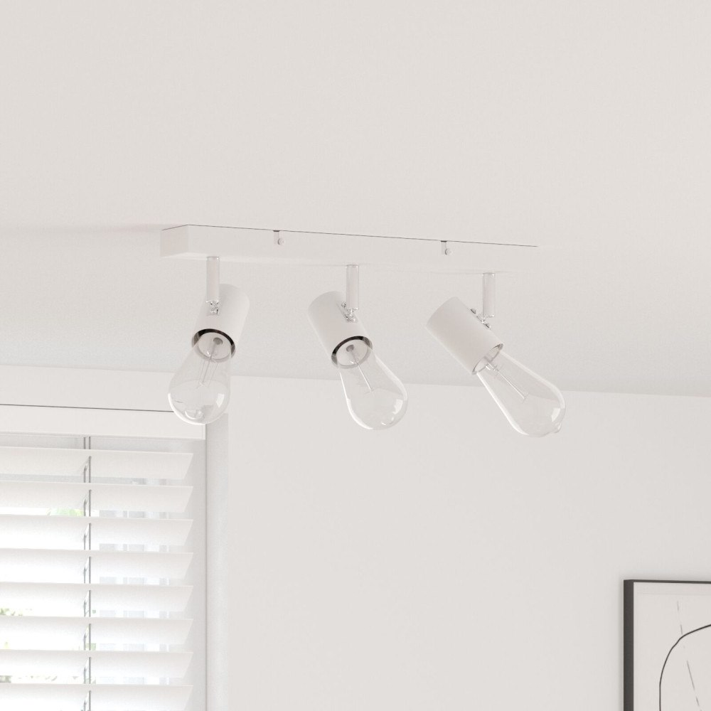 vidaXL takspotlight 3-vägs justerbar vit E27