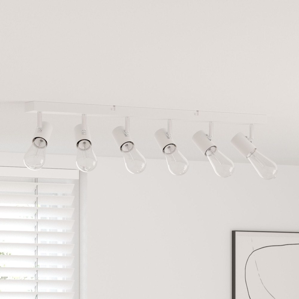 vidaXL Takspotlight 6 Vägar Justerbar Vit E27