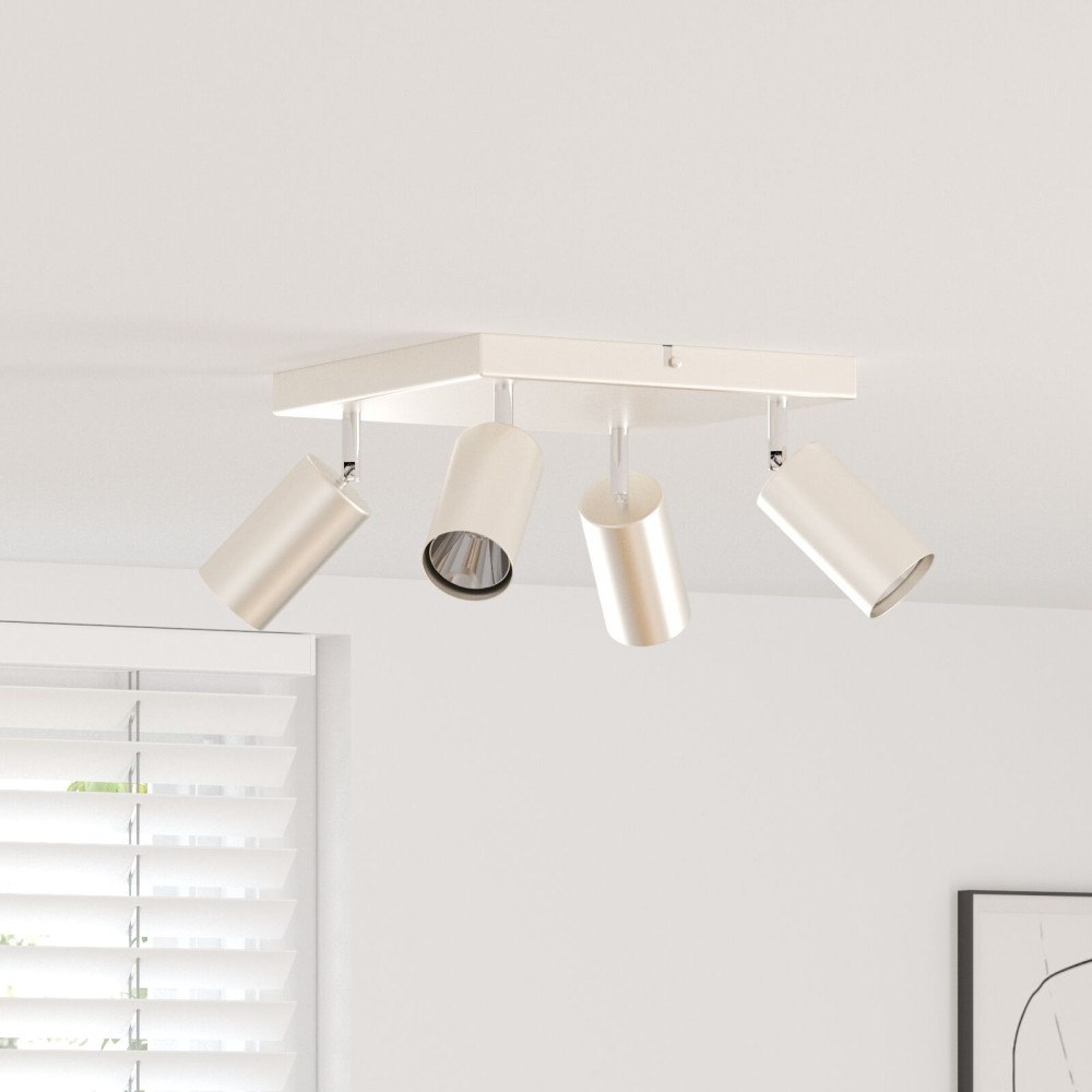 vidaXL takspotlight 4-vägs justerbar borstad nickel GU10