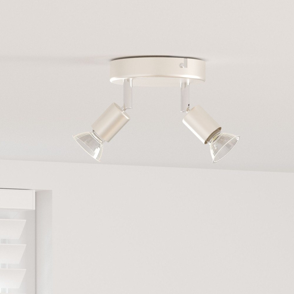 vidaXL Takspotlight 2 Vägs Justerbar Borstad Nickel GU10