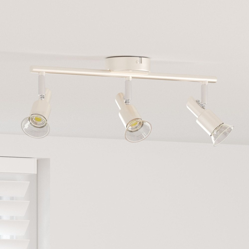 vidaXL Takspotlight 3-vägs justerbar borstad nickel GU10