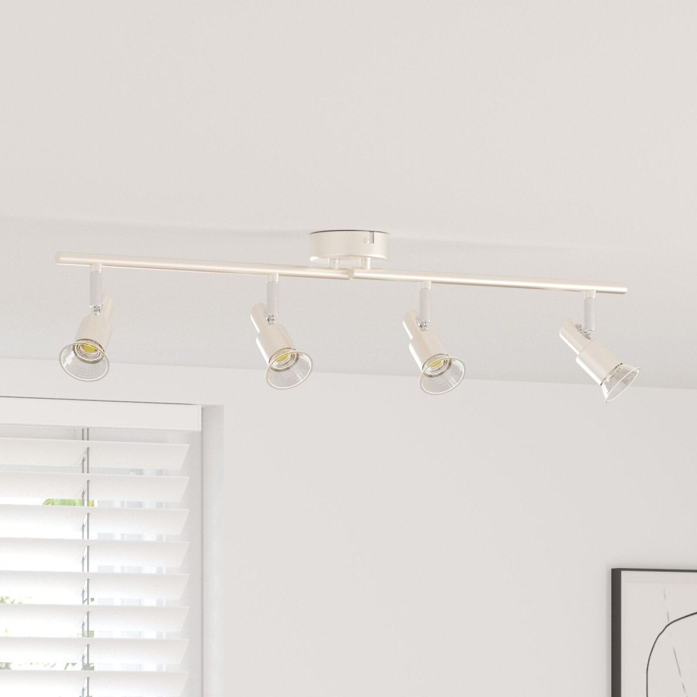 vidaXL takspotlight 4-vägs justerbar borstad nickel GU10