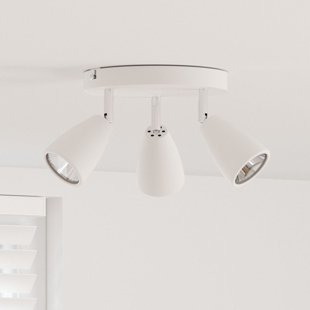 vidaXL Takspotlight 3-vägs justerbar vit GU10