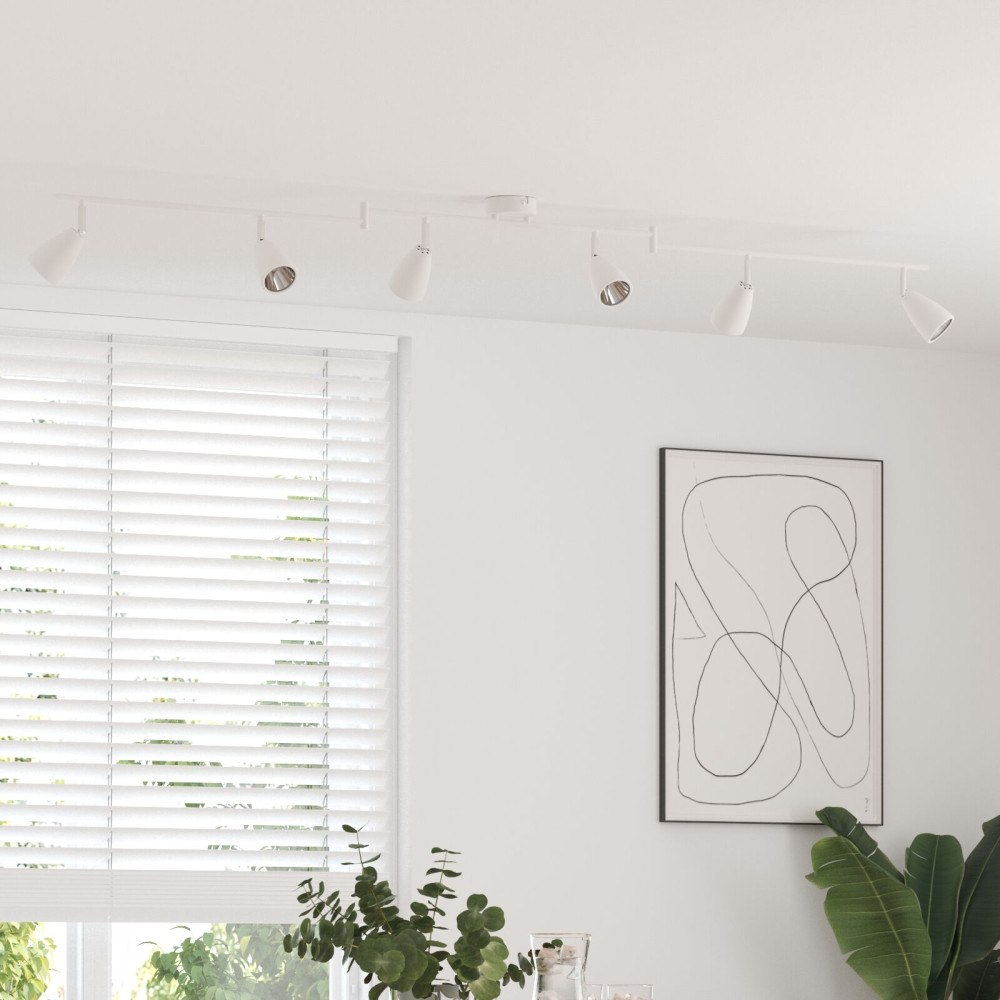 vidaXL Takspotlight 6-vägs justerbar vit GU10