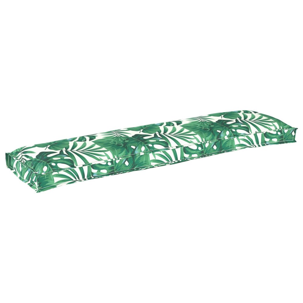 vidaXL Pallkuddar för bänk 2 st Lövmönster 150x40x8 cm Oxford-tyg