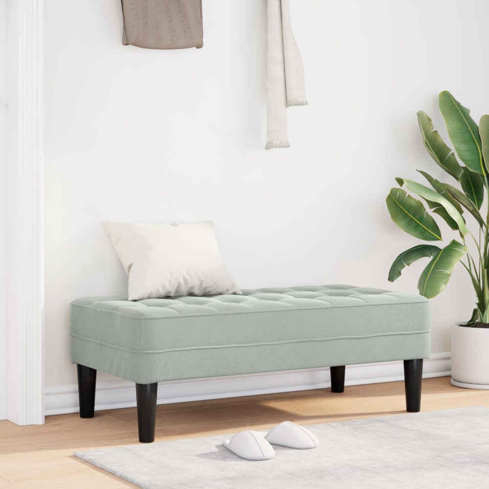 vidaXL Bänk Ljusgrå 113 cm Sammet
