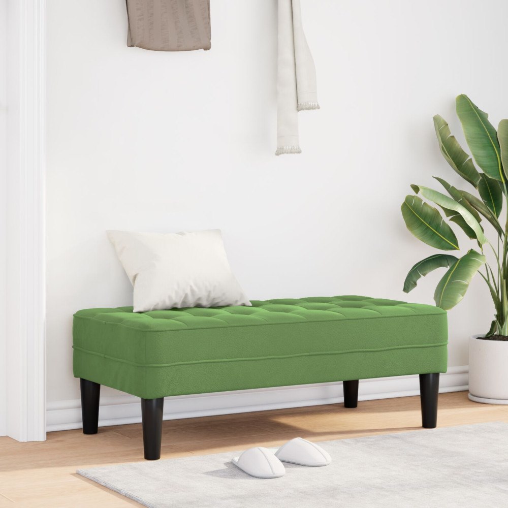 vidaXL Bänk Ljusgrön 113x57x39 cm Sammet