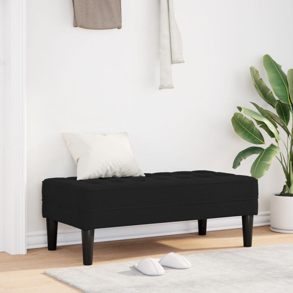 vidaXL Bänk Svart 113x57x39 cm Sammet