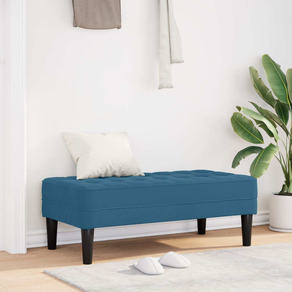 vidaXL Bänk Blå 113x57x39 cm Sammet