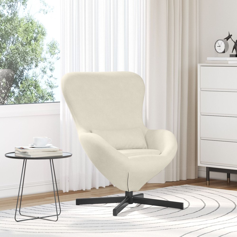 vidaXL Äggstol Cream Sammet