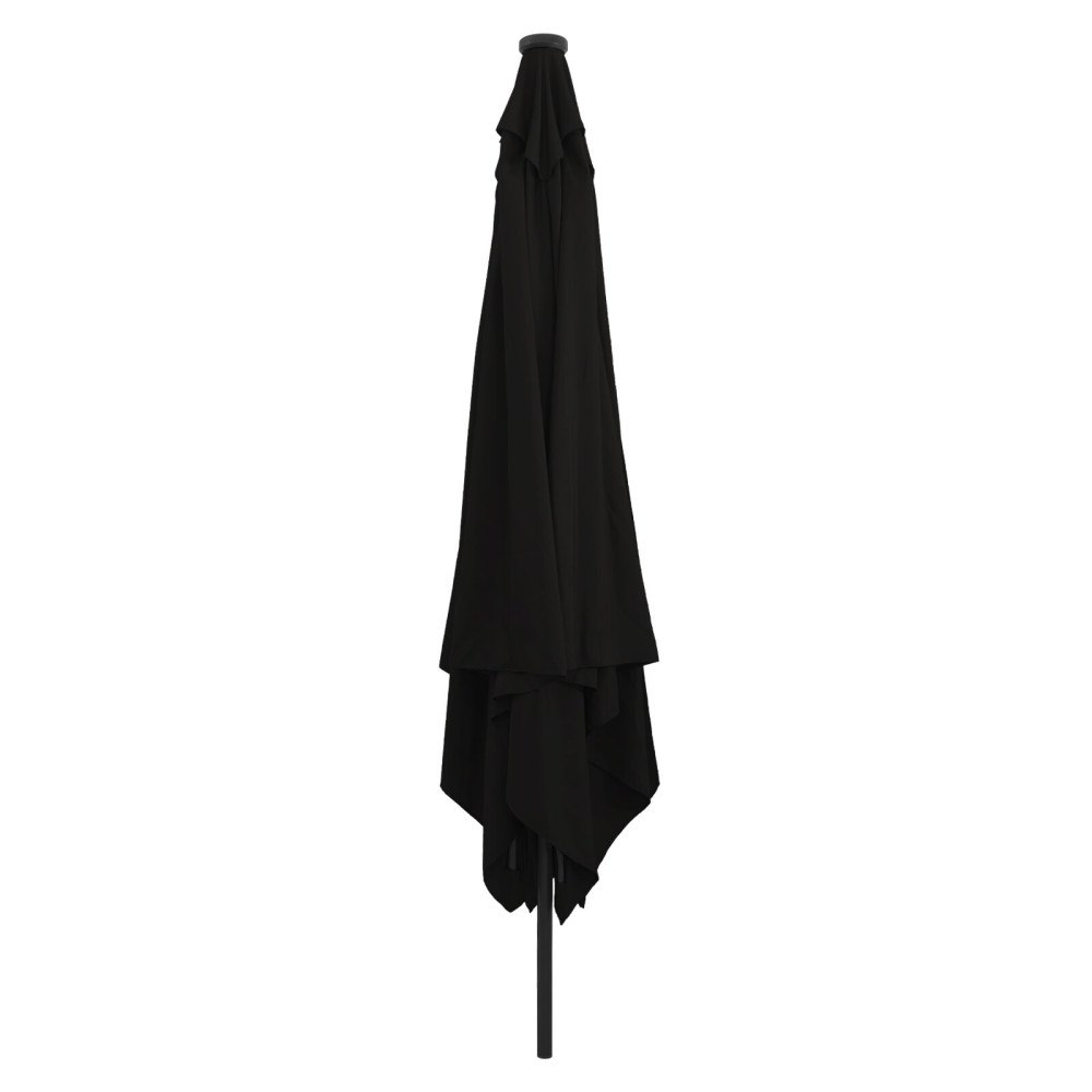 vidaXL Fyrkantig Trädgårdsparasol med LED-lampor 295x245 cm Svart