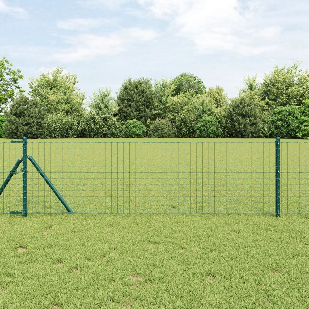 vidaXL Staketstolpar 13 pcs Grön Ø32mm 160 cm Metall