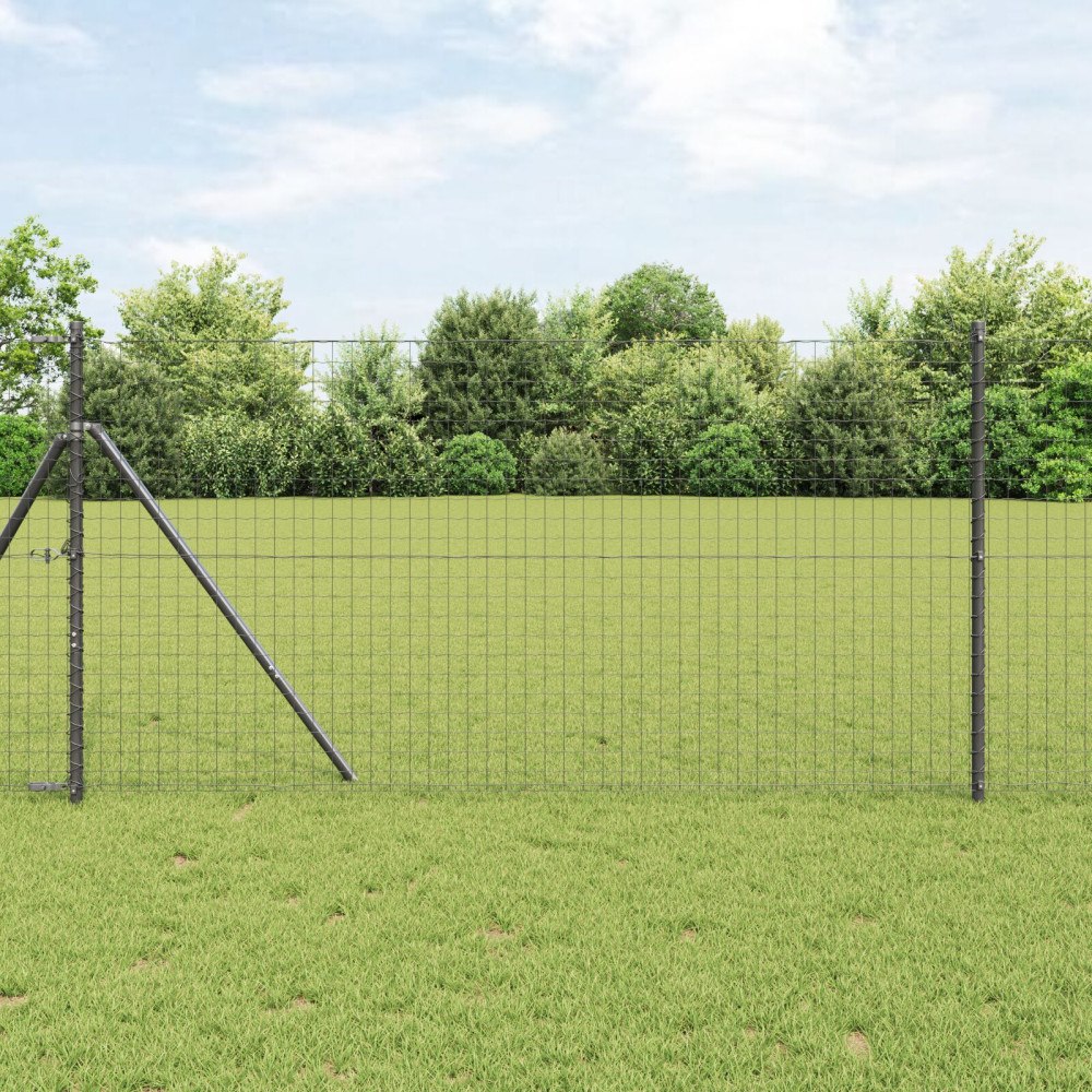 vidaXL Stängselposter Set 13 pcs Grå Ø32mm 170 cm Metall