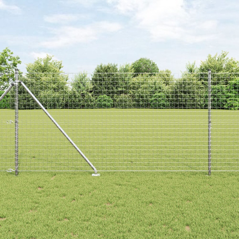 vidaXL Stolpar Set 13 pcs Silver Ø32mm 160 cm Galvaniserat stål