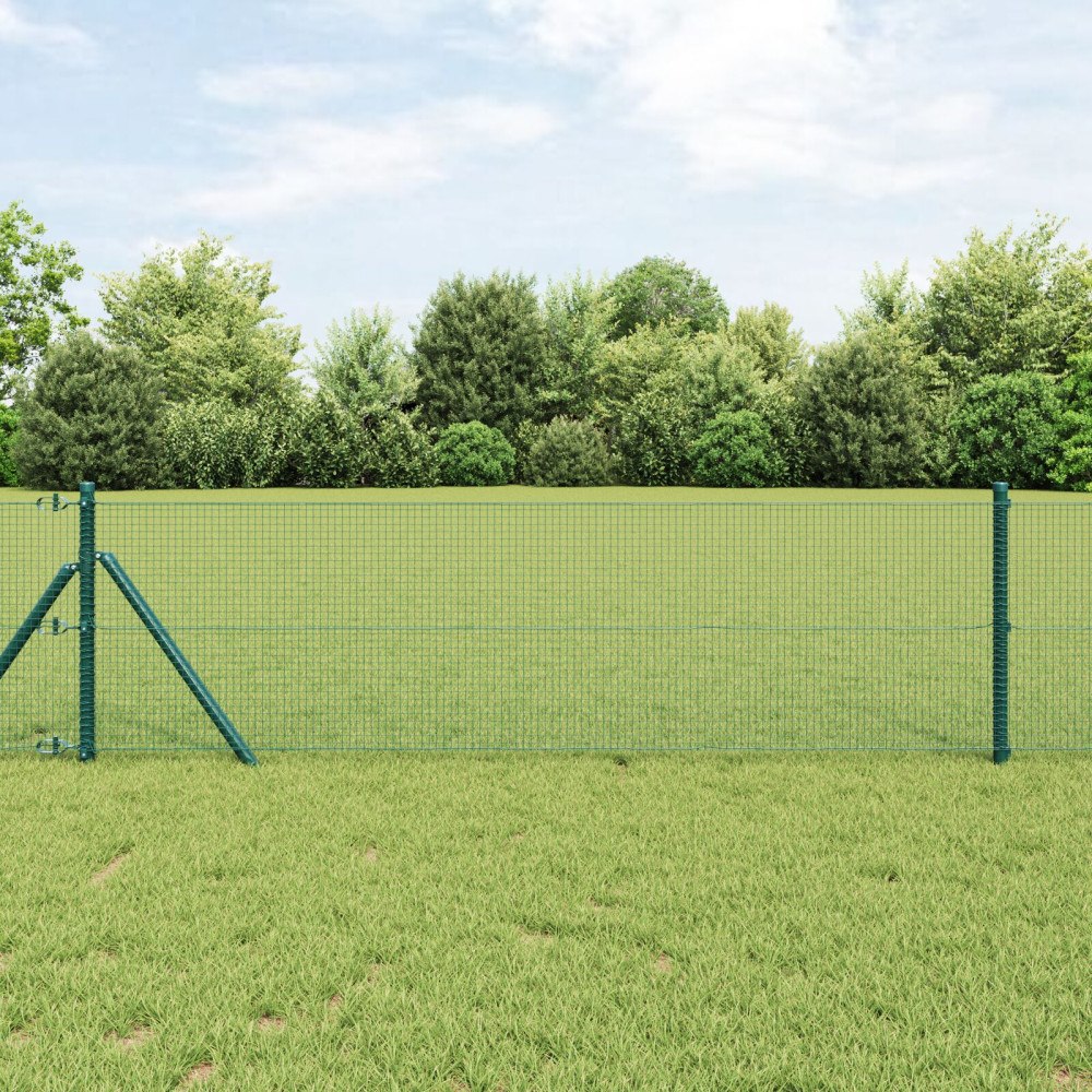 vidaXL svetsat trådgärd, grön, 0.4 x 10 m, i stål
