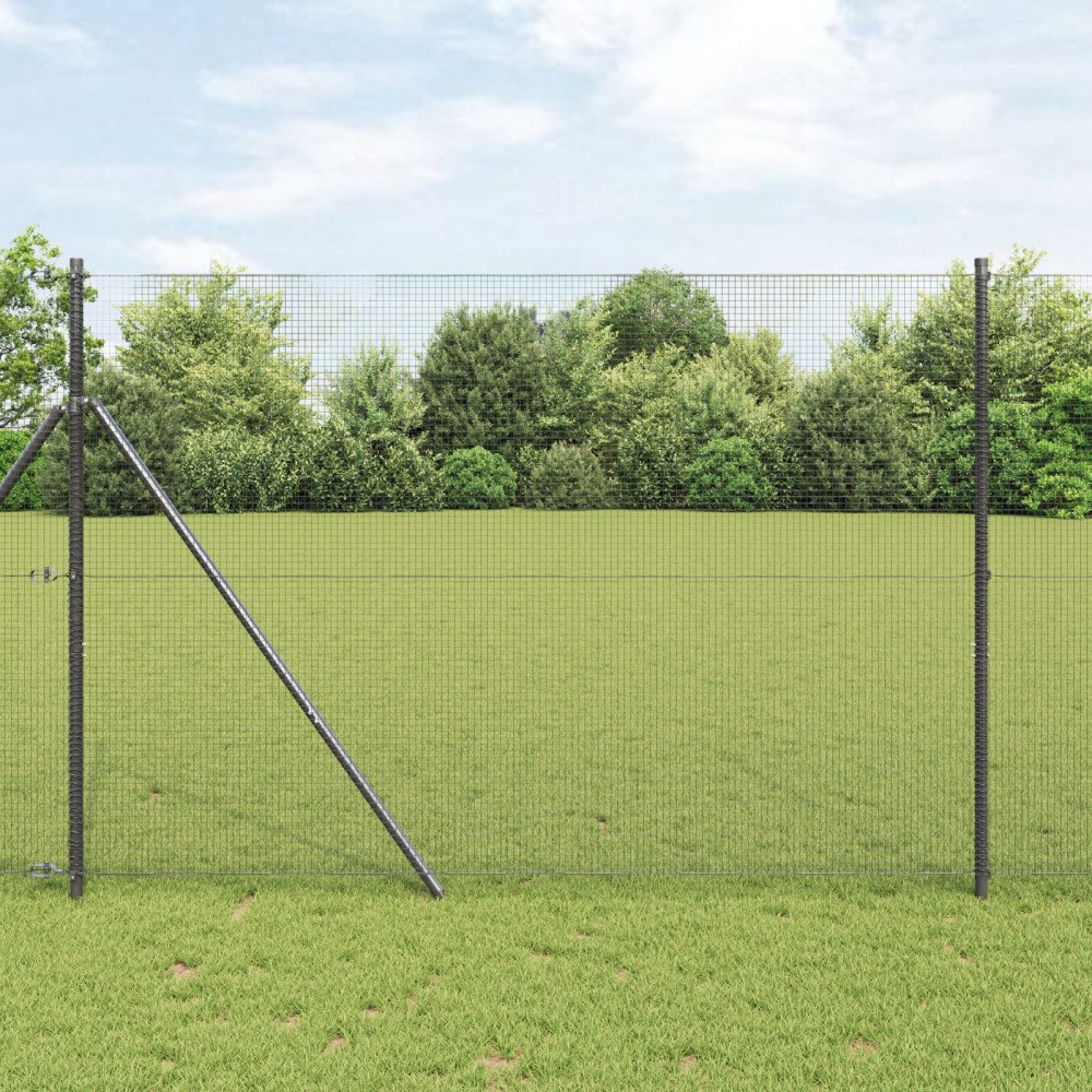 vidaXL svetsat trådsgaller grå 1,5x10 m stål