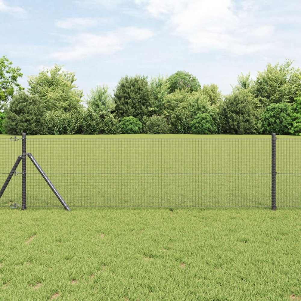 vidaXL Svetsat trådgaller Grå 0,6x50 m i Stål