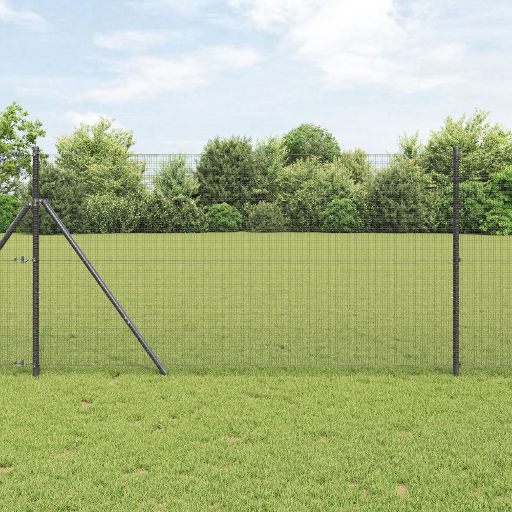 vidaXL Svetsad trådgård Grå 1,2x50 m i Stål