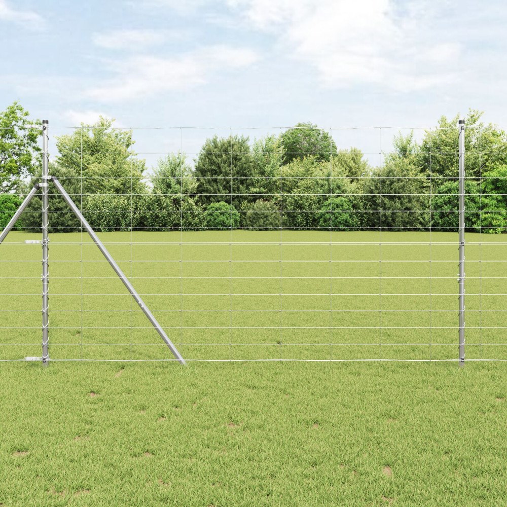 vidaXL Fältstaket 1.4x25 m Galvaniserat stål
