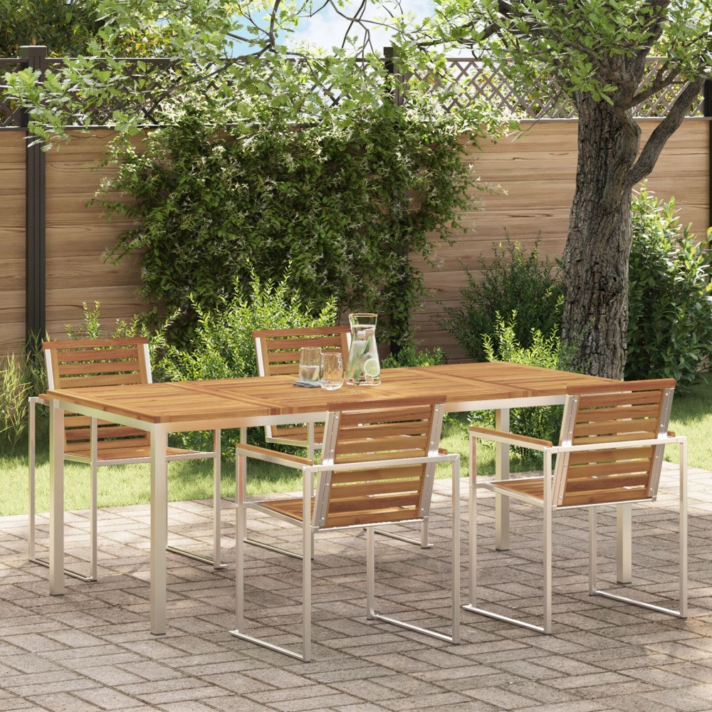 vidaXL utematbord 200x90x74.5 cm massivt akaciaträ