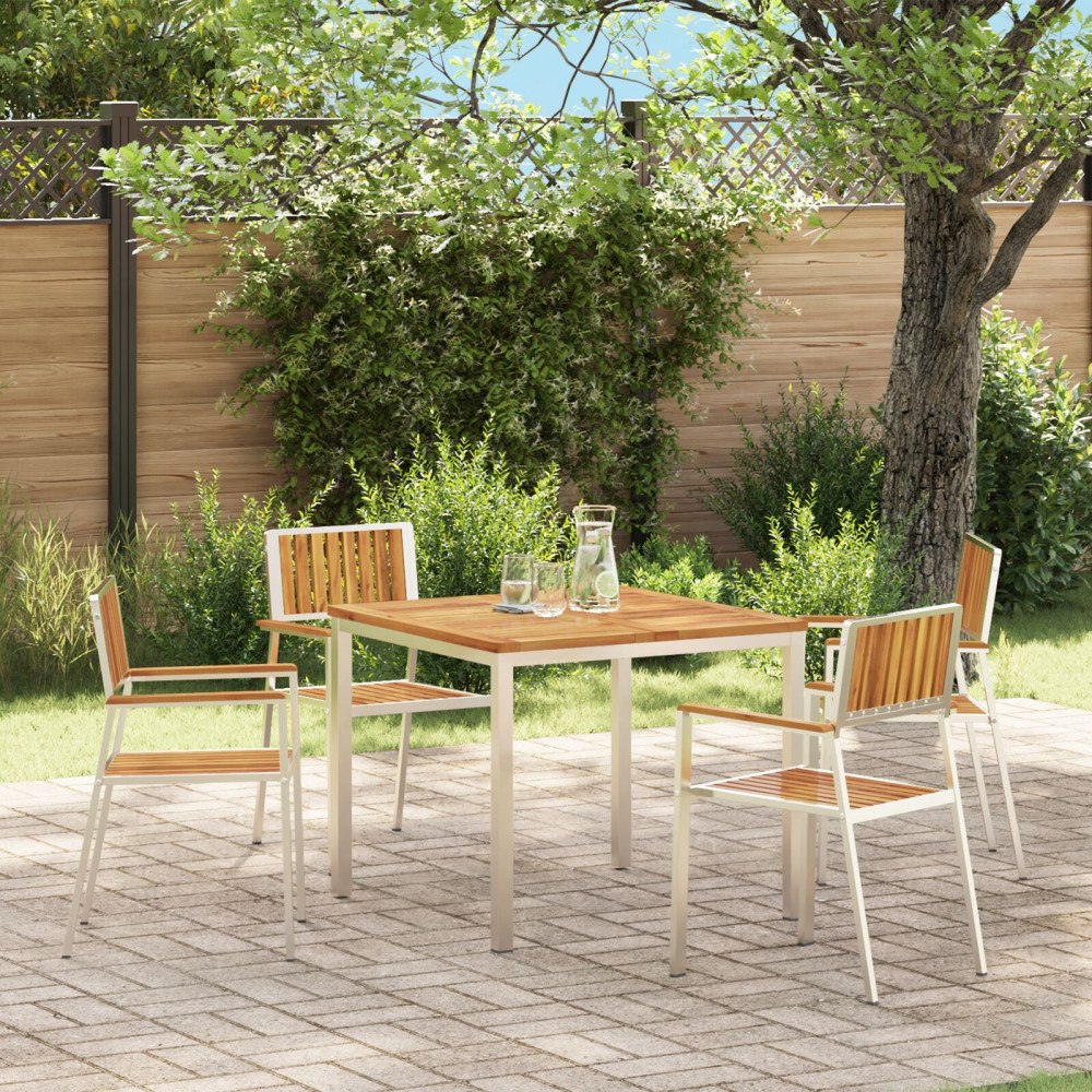 vidaXL Trädgård Stol 4 pcs Brun 56 x 54.5 x 87cm Massivt akaciaträ