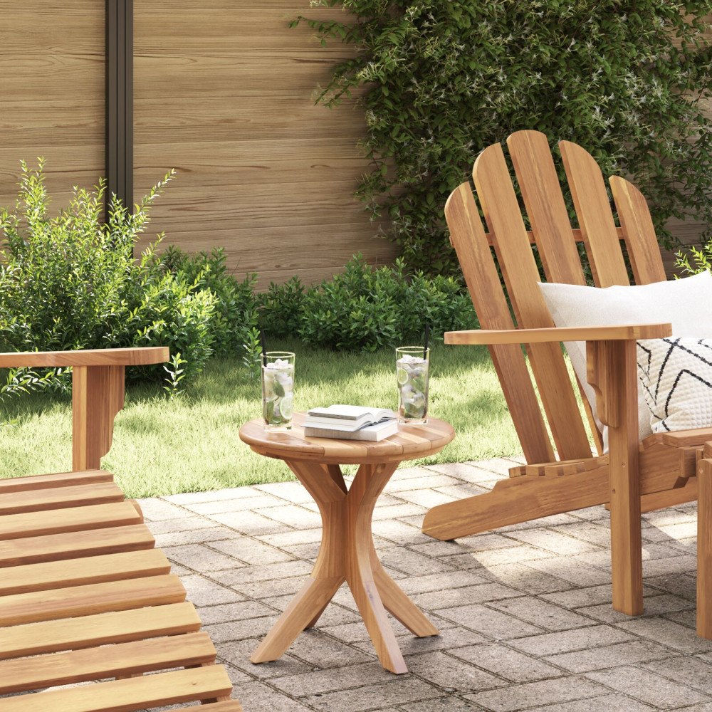 vidaXL Trädgårdssidan Bord Ø40x41 cm Massivt Teak