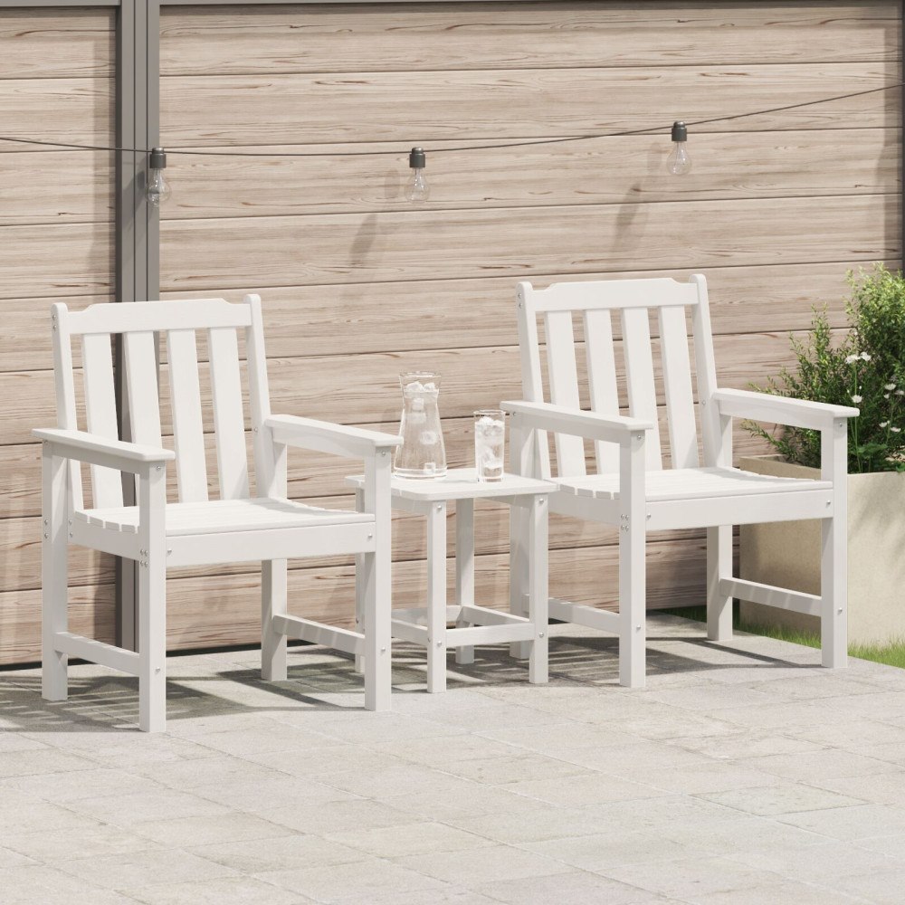 vidaXL Trädgårdsstol 2 pcs Vit 65.5 x 59 x 88cm Plast