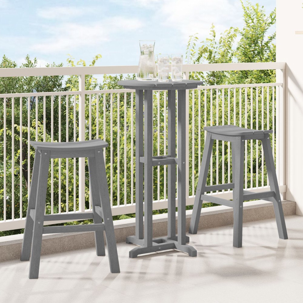 vidaXL Barpall 2 pcs Ljusgrå 52 x 43 x 73,5 cm Plast