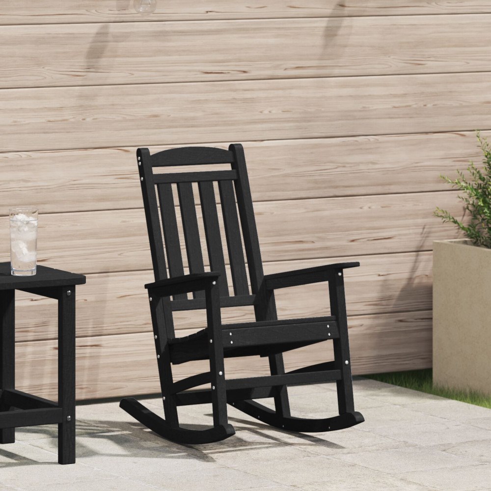 vidaXL Trädgårdsgungstol Svart 70 x 92 x 108 cm Plast