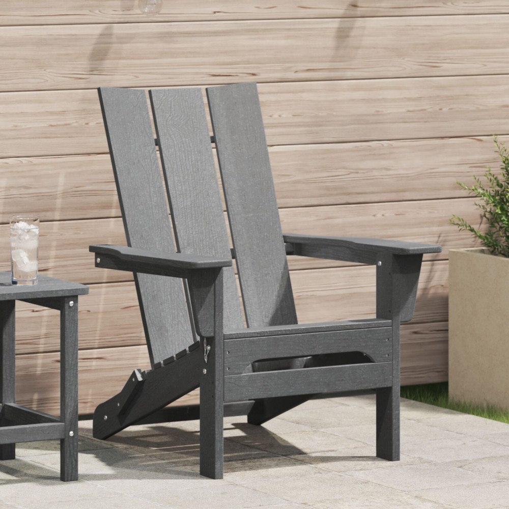 vidaXL Fällbar Adirondack Stol Ljusgrå 74.5 x 80.5 x 90cm Plast