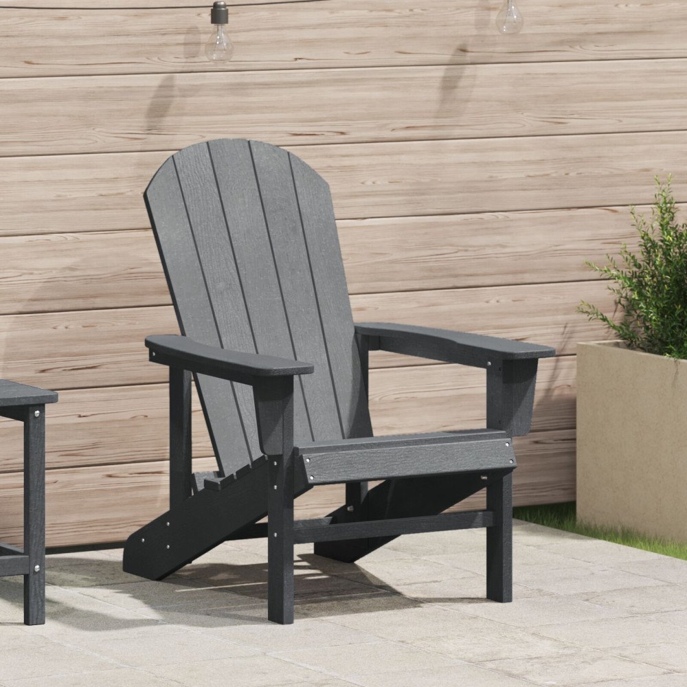 vidaXL Adirondackstol Ljusgrå 74 x 82 x 92cm Plast