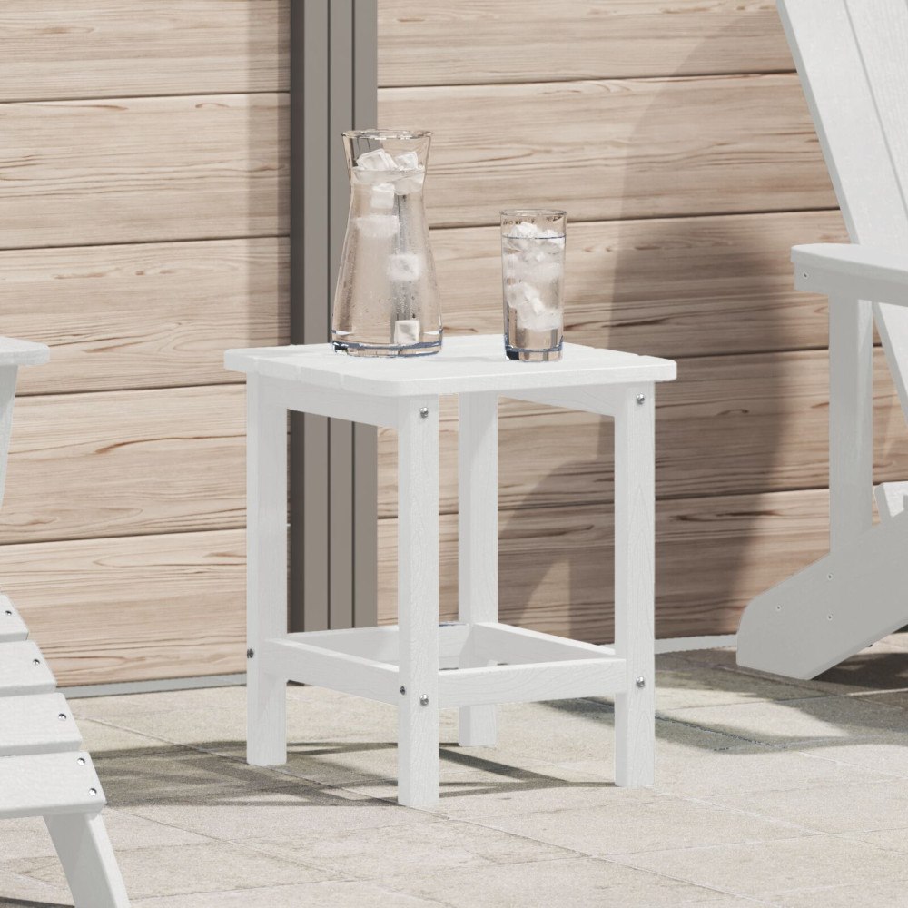 vidaXL Adirondack sidobord Vit 38x38x45 cm HDPE