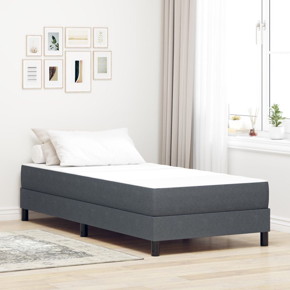 vidaXL Pocket Spring Bed Mattress Mörkgrå Medium 80x200x20 cm Tyg