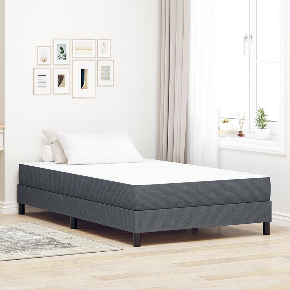 vidaXL Sängmadrass med madrass Grå 120 x 190 cm tyg