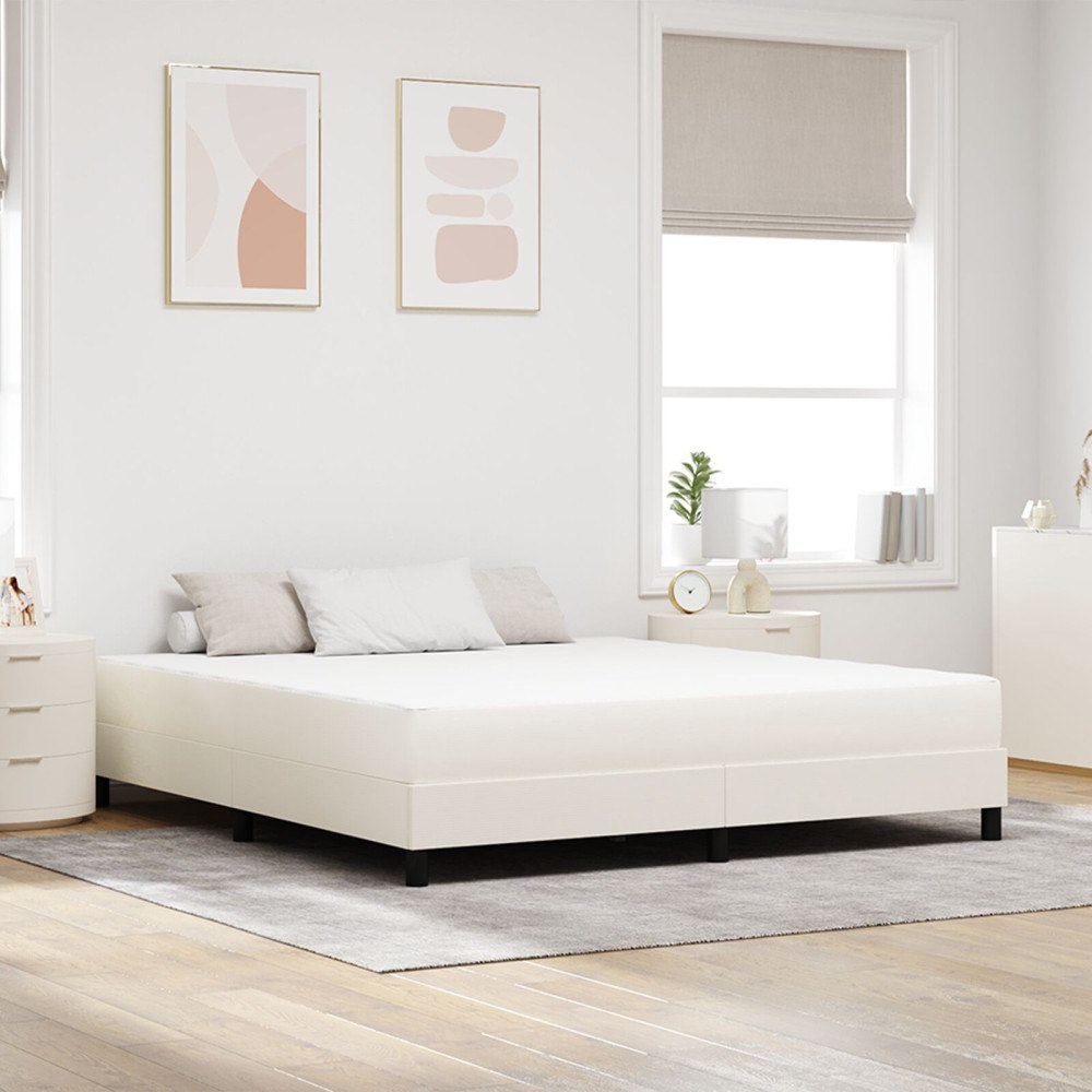 vidaXL Sängmadrass med madrass Kräm 180 x 200 cm tyg