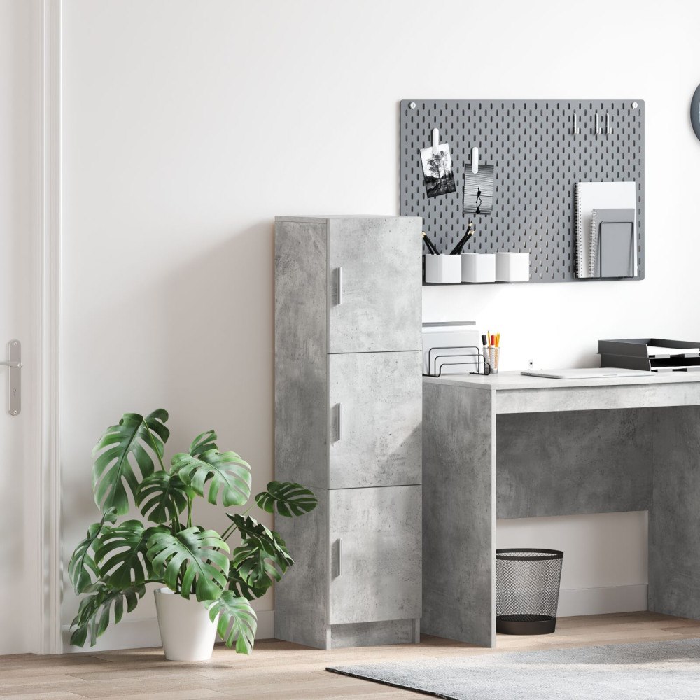 vidaXL Grått Skåp Betonggrå Spånskiva Stort Skåp Rektangulärt