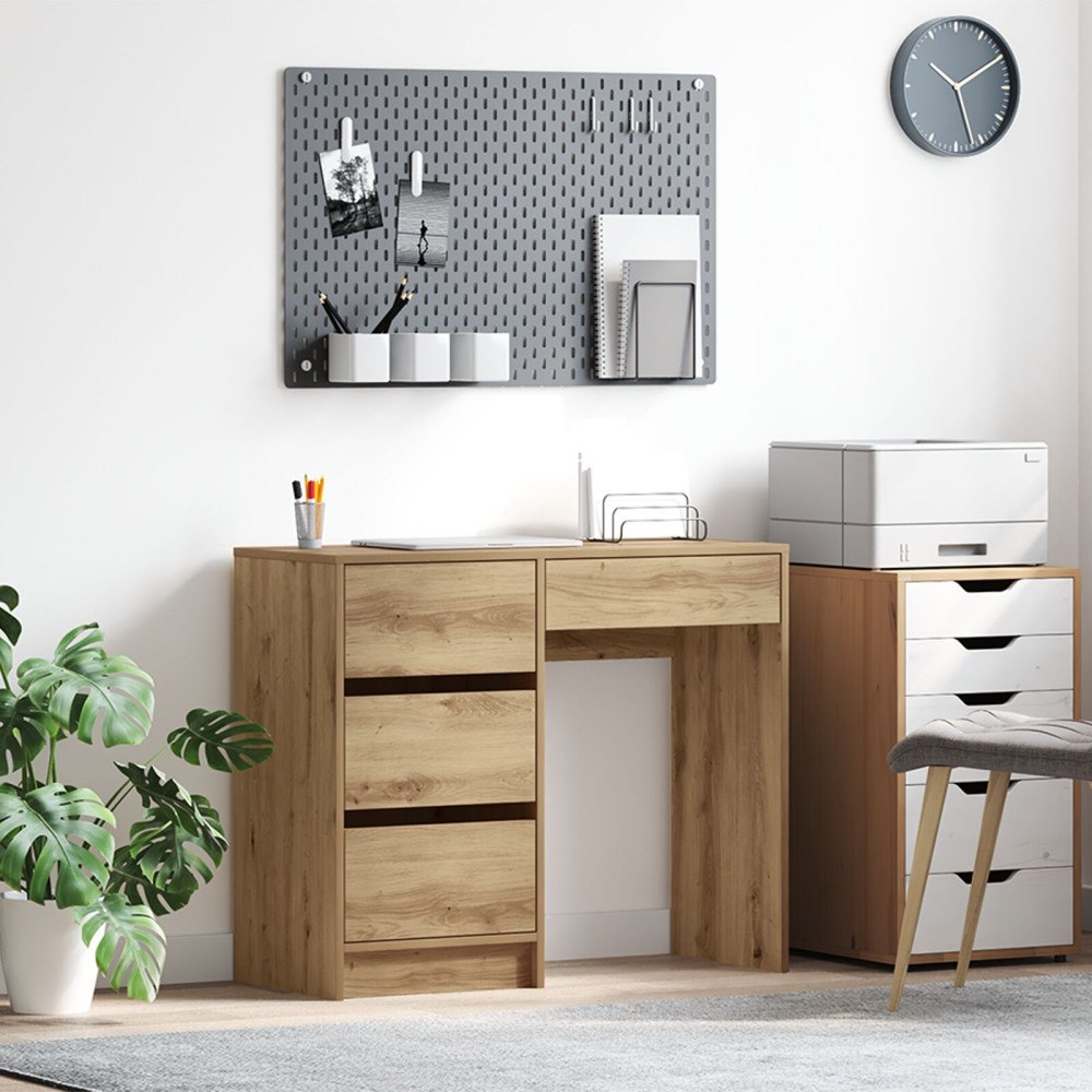 vidaXL Brunt Skrivbord Artisan ek Konstruerat trä Kompakt Förvaring