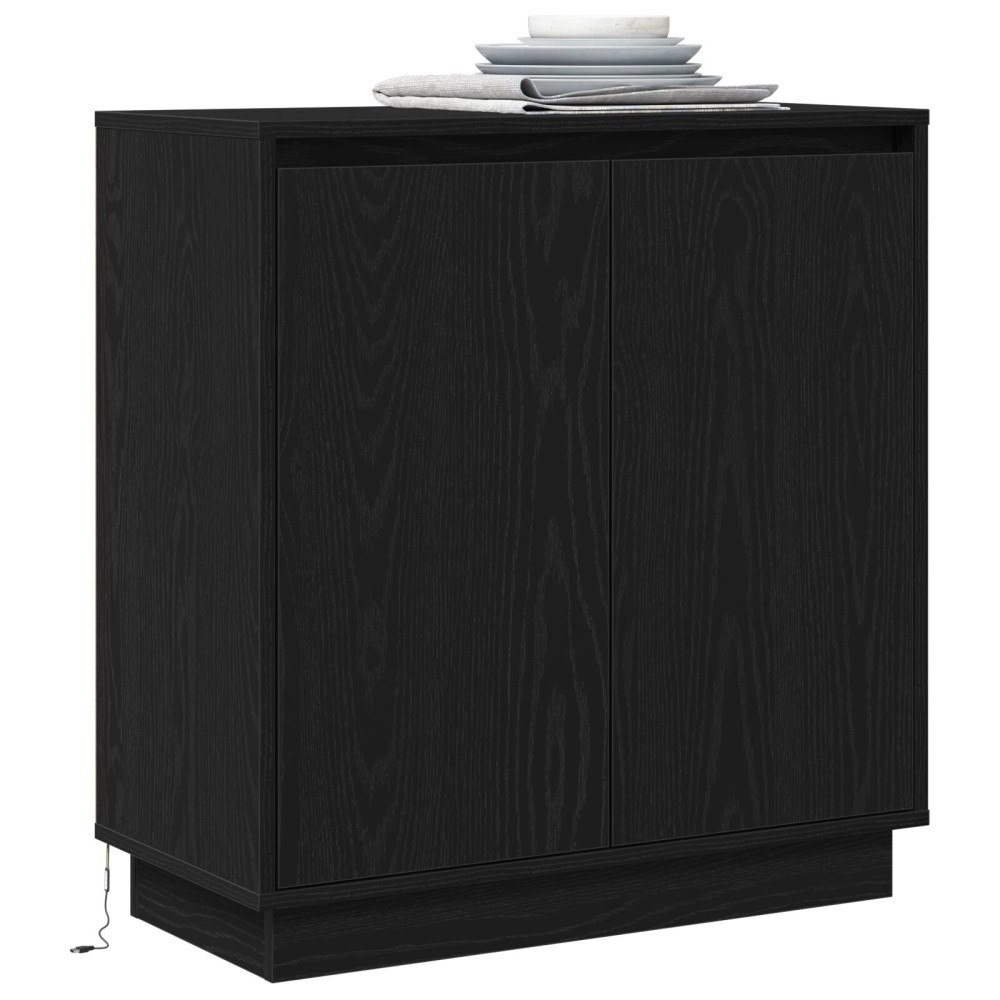 vidaXL Skänk med hylla Svart Ek 71 x 34.5 x 75 cm Konstruerat trä