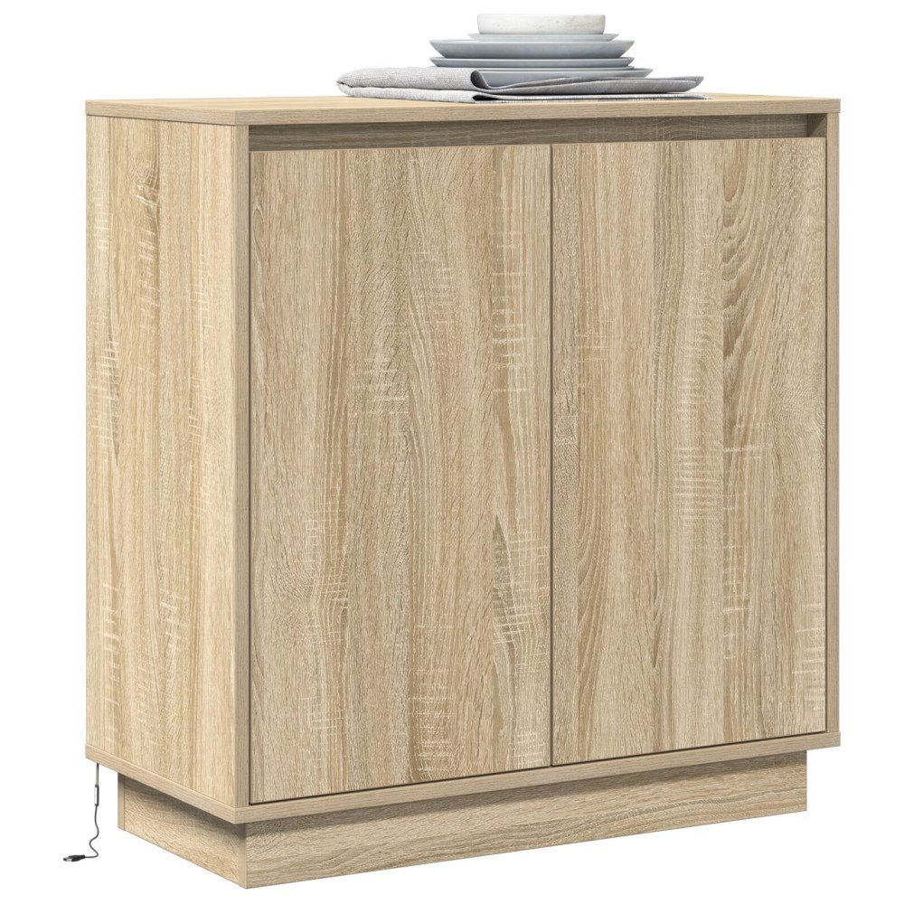 vidaXL Sideboard med LED i Sonoma-ek - 71 x 34.5 x 75 cm - Tillverkat av konstruerat trä