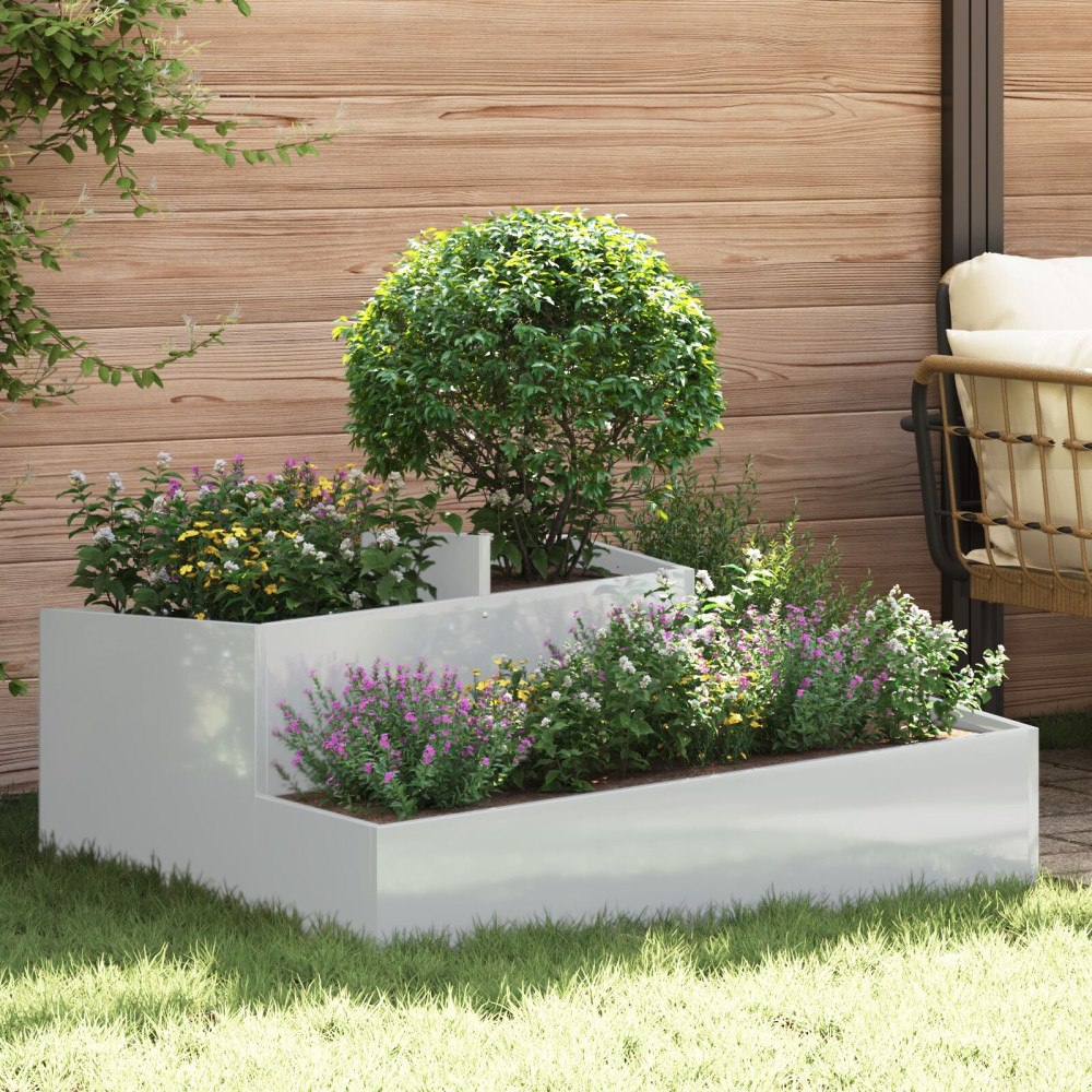 vidaXL Krukor & Planter Galvaniserad Galvaniserad Metall Medium till Stor