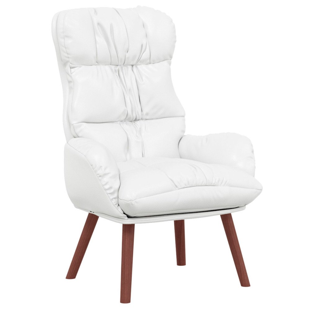 vidaXL Avkopplande stol Vit 69 x 74 x 93 cm Konstläder