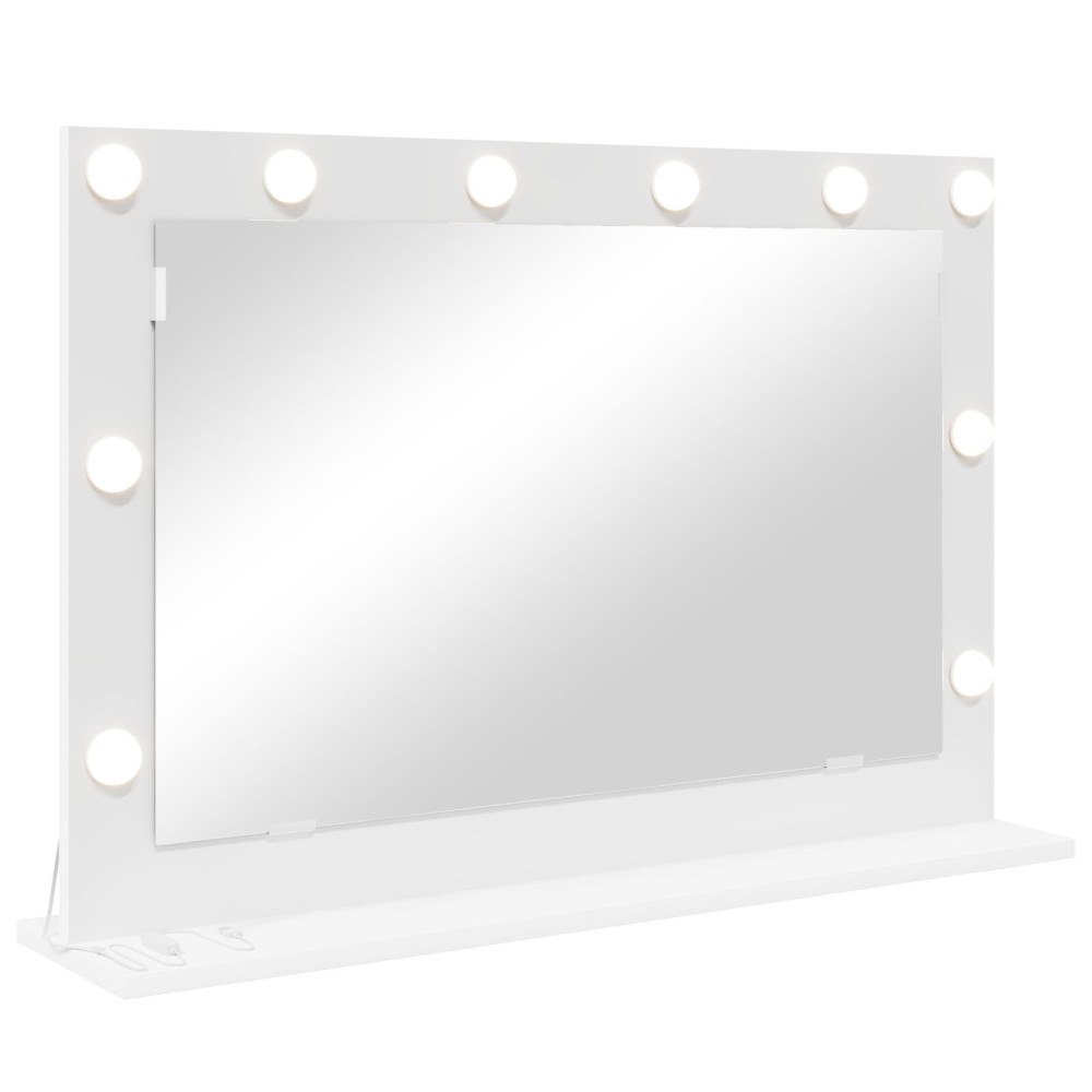 vidaXL Smink Spegel Vit 80 x 15 x 18 cm Konstruerat trä och glas