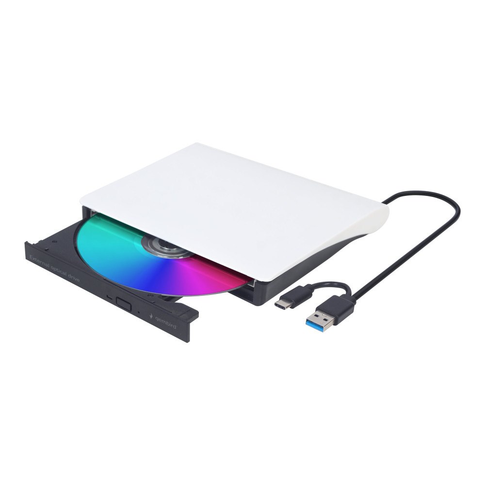 Gembird Gembird DVD-USB-03-BW - DVD±RW- (±R DL-) / DVD-RAM-enhet - USB 3.1 Gen 1 - extern