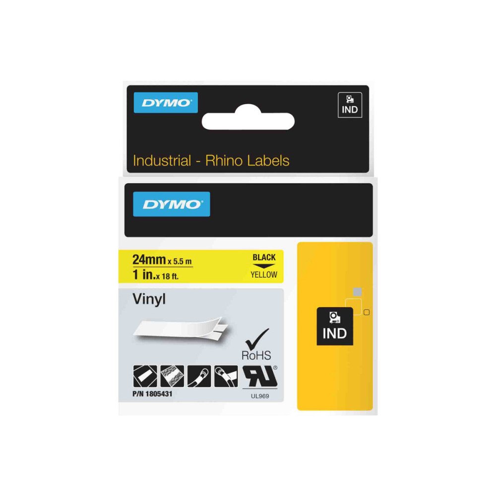 DYMO DYMO Rhino Coloured Vinyl - tejp - 1 kassett(er) - Rulle (2,54 cm x 5,5 m)