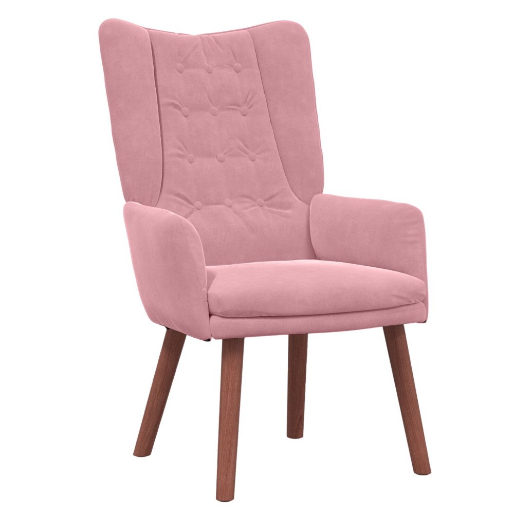 vidaXL Avkopplande Stol Rosa Sammet