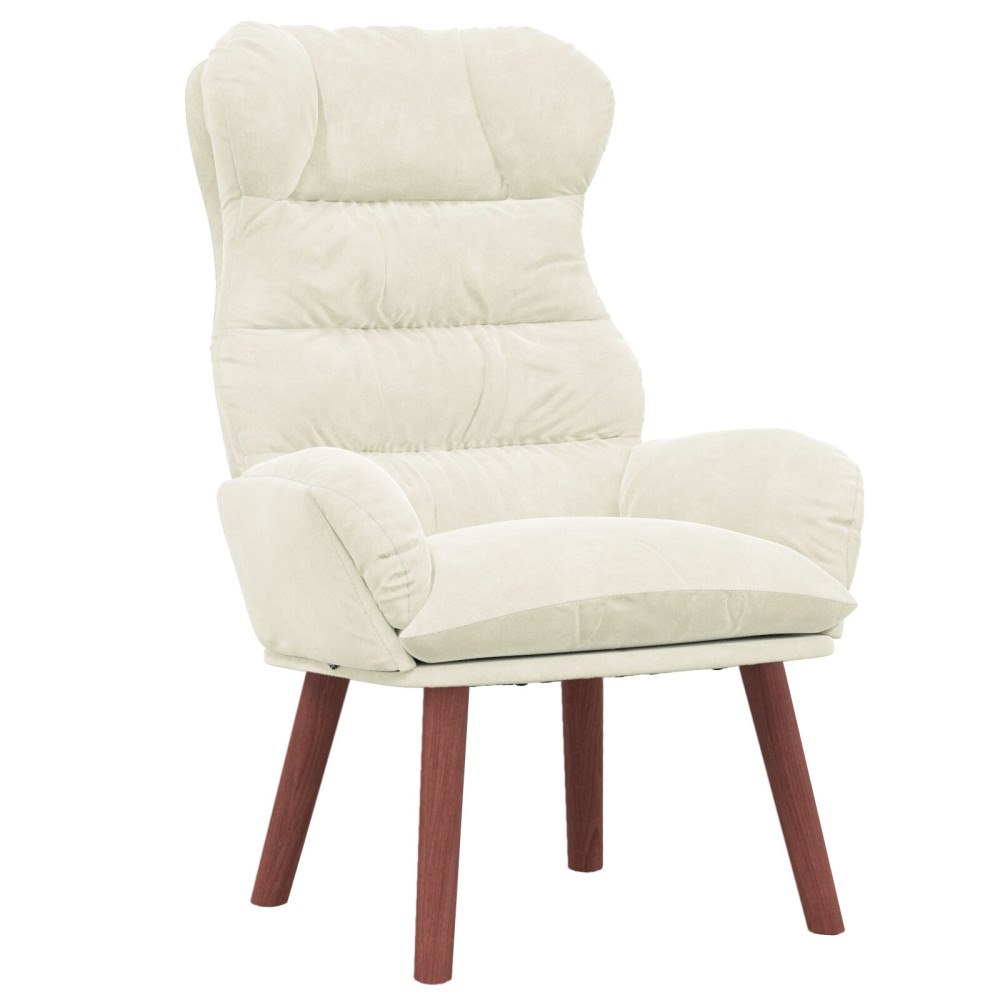 vidaXL Avkopplande Stol Cream Sammet